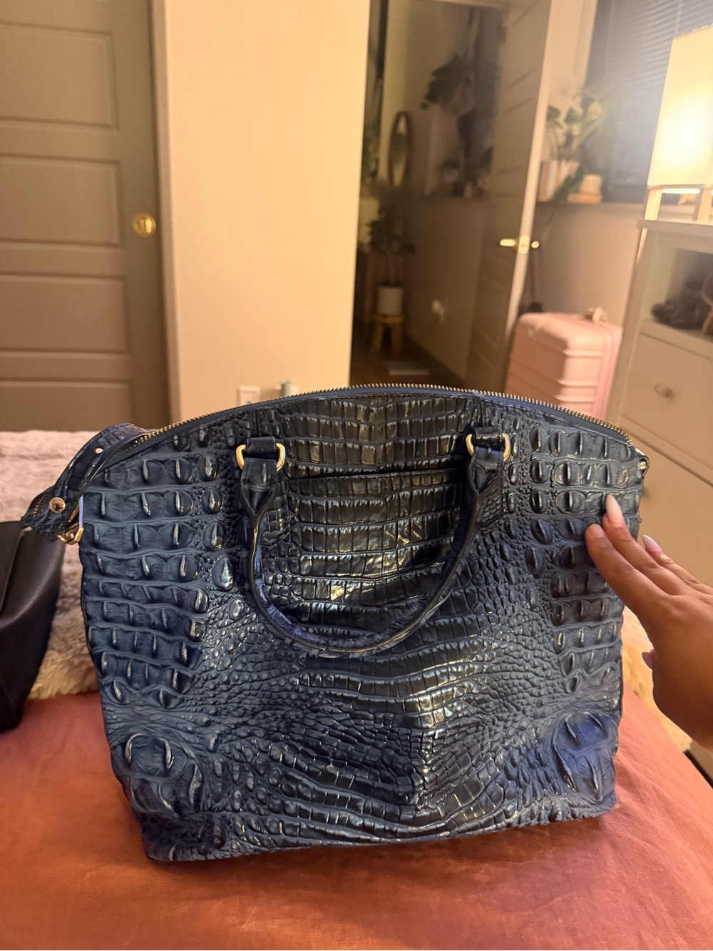 Brahmin Large Duxberry Satchel Maritime Blue - Picture 2 of 5